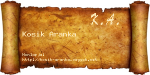 Kosik Aranka névjegykártya