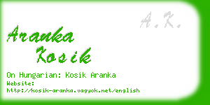aranka kosik business card